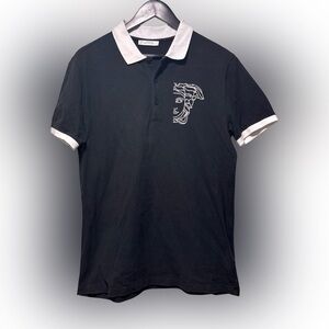 Versace Medusa Men’s Polo T Shirt Size Medium Black White Made In Italy